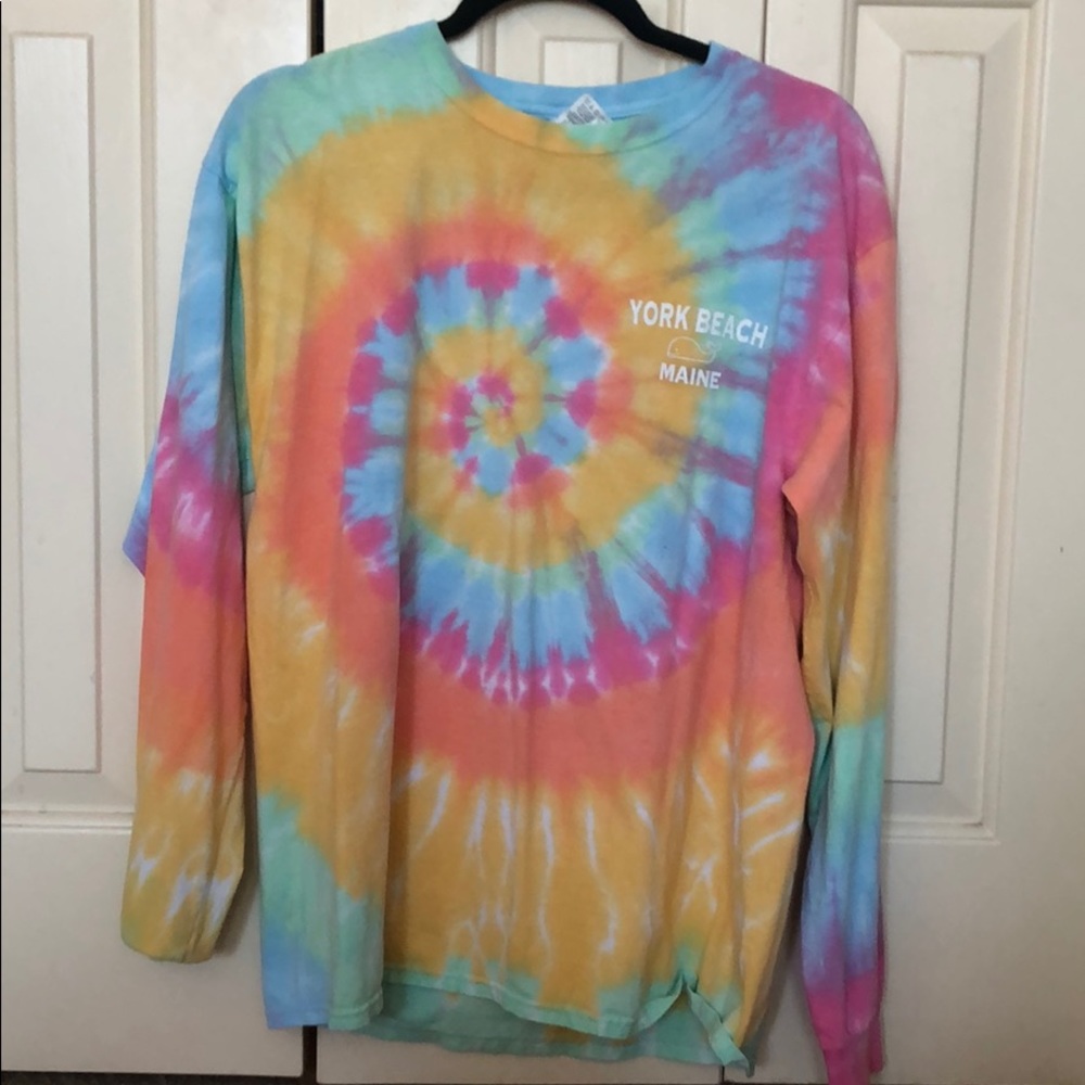 York Beach Maine Tie Dye Long Sleeve